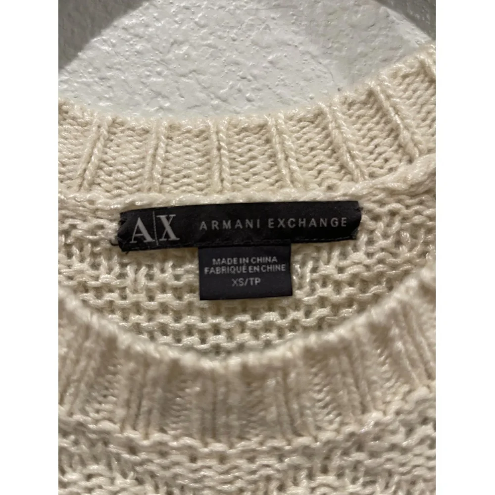 ARMANI EXCHANGE Beige Knit Long Sleeve Sweater - Picture 2 of 3